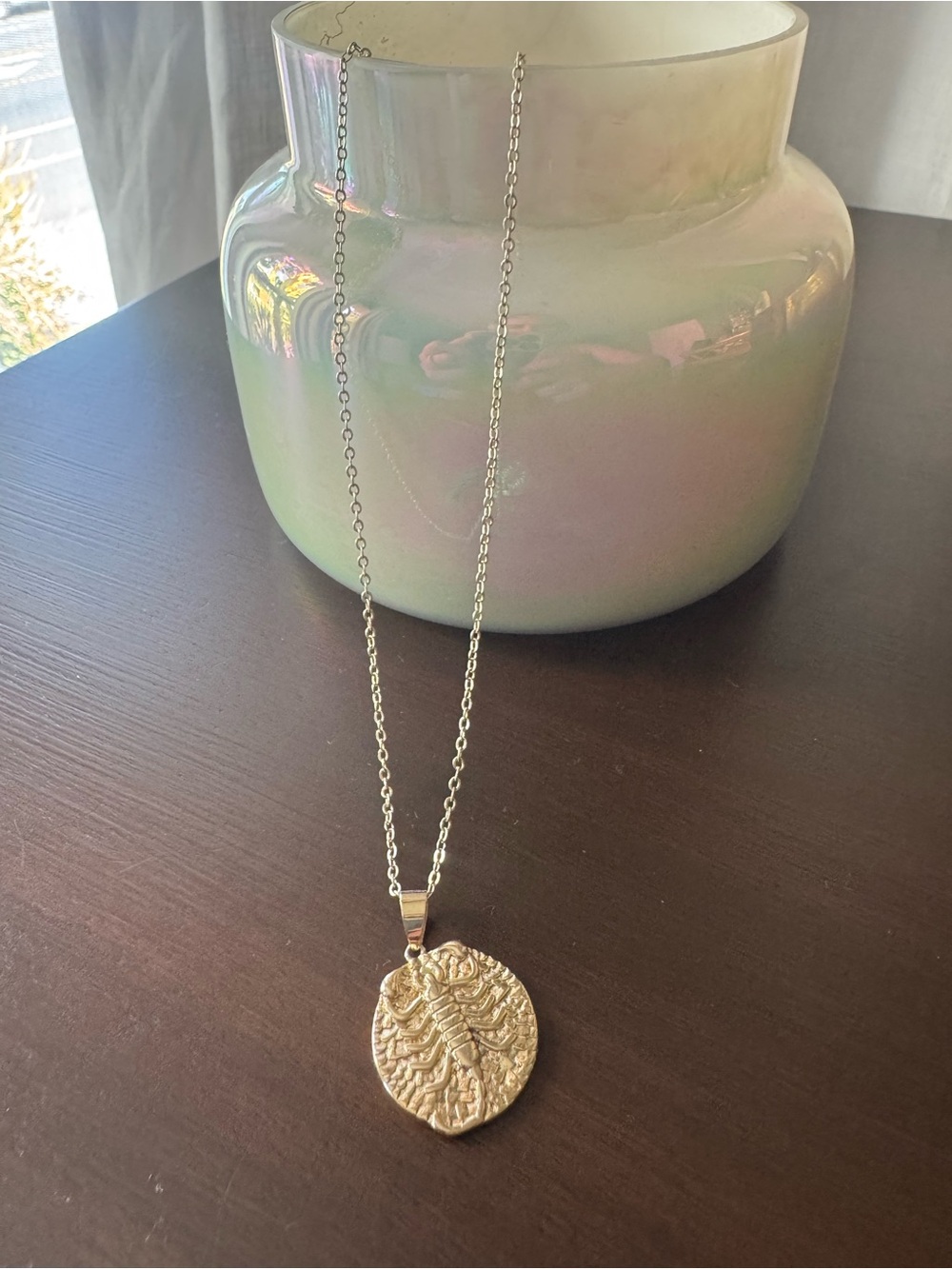 Gold Tone Scorpio Pendant Necklace Adjustable Astrology Horoscope Scorpion